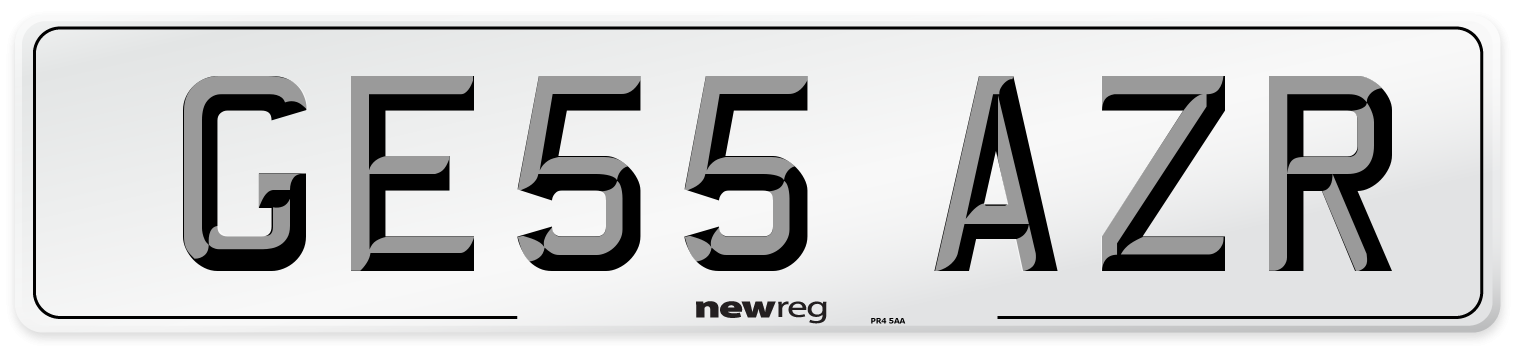 GE55 AZR Number Plate from New Reg